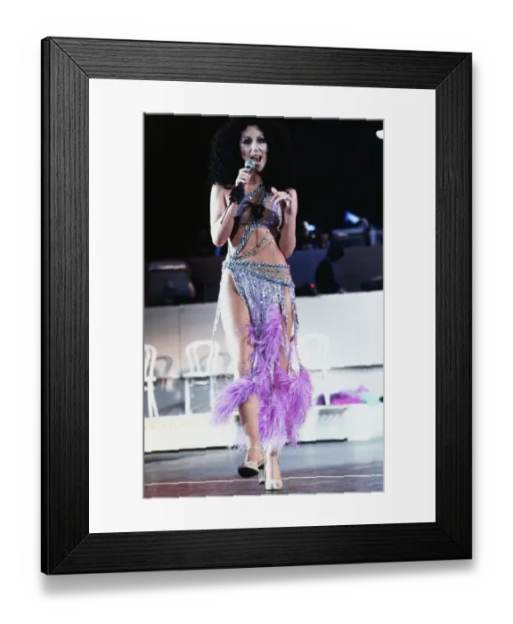 Framed Print : Cher Performing