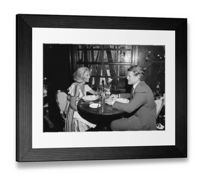 Framed Print : Ted Kennedy And Wife At Restaurant