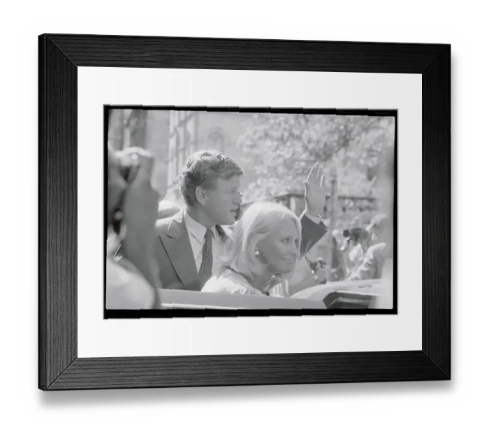 Framed Print : Ted and Joan Kennedy Greeting Spectators Outside Cathedral Framed Print : Ted and Joan Kennedy Greeting Spectators Outside Cathedral