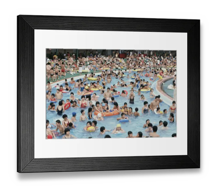 Framed Print : Swimmers Surrounding Pool Framed Print : Swimmers Surrounding Pool