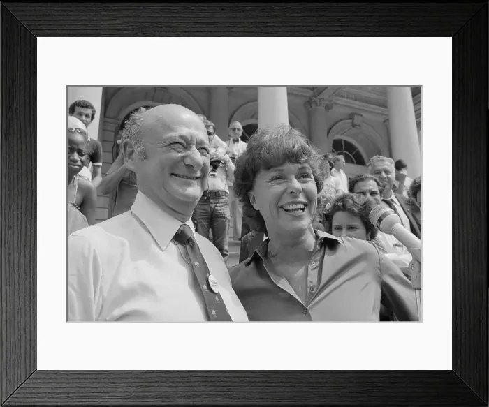 Framed Print : Bess Myerson with Mayor Ed Koch Framed Print : Bess Myerson with Mayor Ed Koch