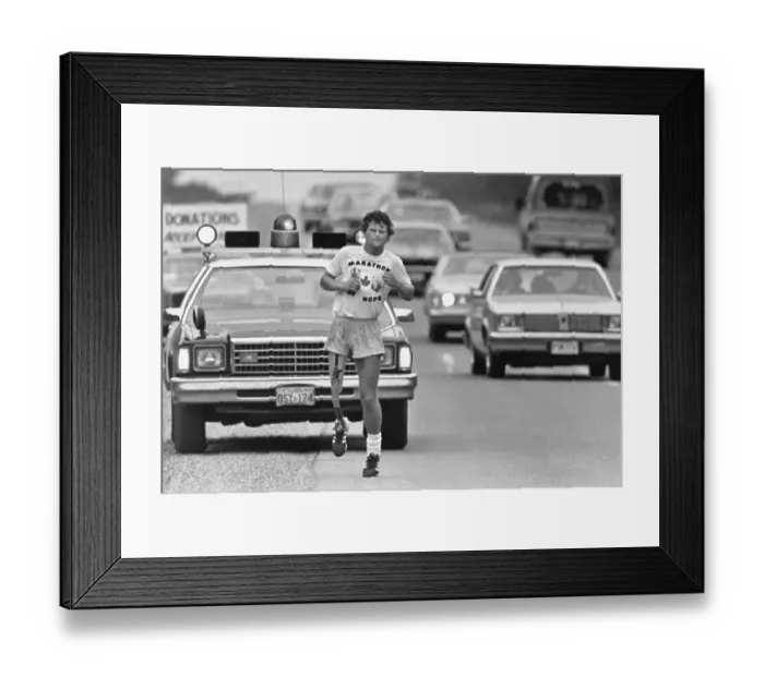 Framed Print : Cancer Victim Terry Fox on His Cross Canada Run Framed Print : Cancer Victim Terry Fox on His Cross Canada Run