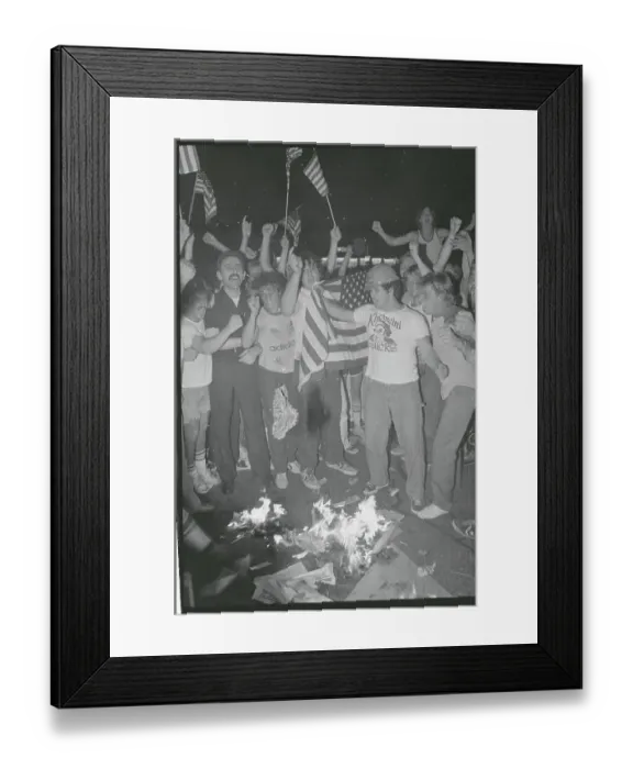 Framed Print : Protesters Waving Flags Framed Print : Protesters Waving Flags
