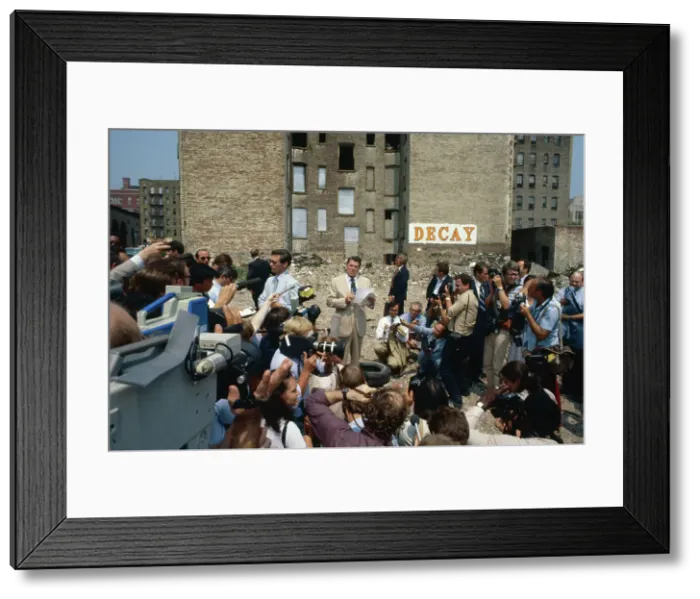 Framed Print : Ronald Reagan Speaking to People Framed Print : Ronald Reagan Speaking to People