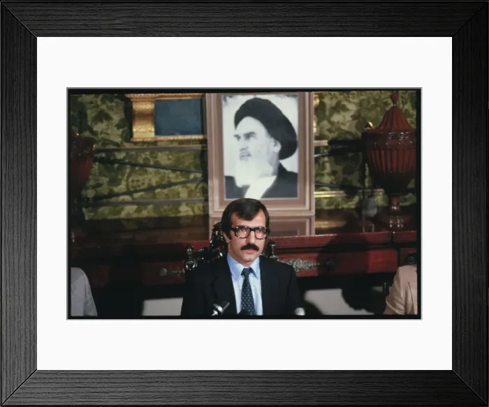 Framed Print : Iranian Official under President's Photo Framed Print : Iranian Official under President's Photo