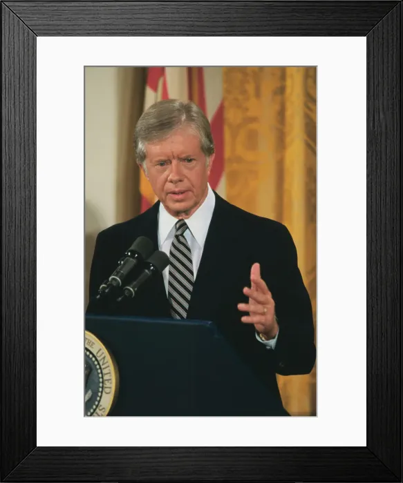 Framed Print : Jimmy Carter Addressing Reporters Framed Print : Jimmy Carter Addressing Reporters