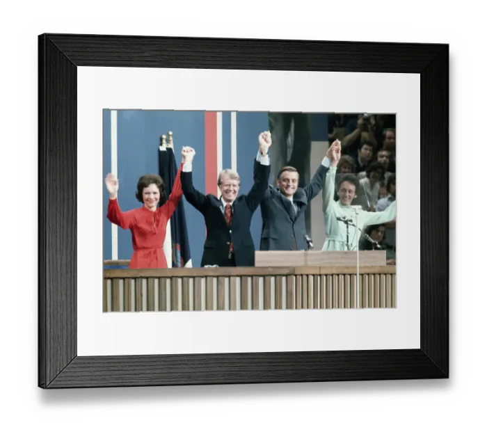 Framed Print : Carters and Mondales at Democratic National Convention Framed Print : Carters and Mondales at Democratic National Convention