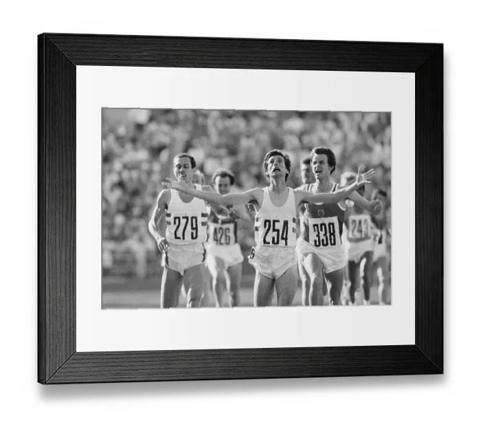 Framed Print : Sebastian Coe Crosses Finish Line Framed Print : Sebastian Coe Crosses Finish Line