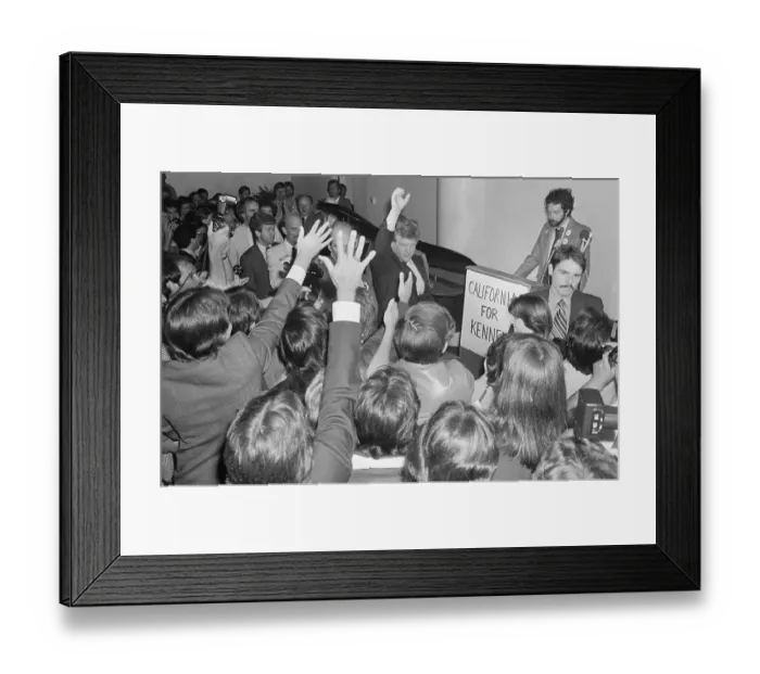 Framed Print : Ted Kennedy Greeting Supporters with High Wave Framed Print : Ted Kennedy Greeting Supporters with High Wave