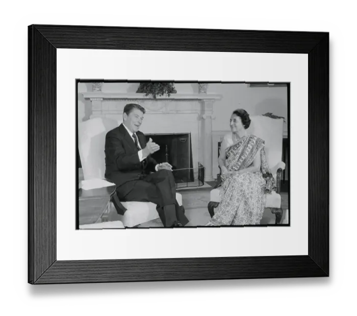 Framed Print : President Reagan Speaking with Indira Gandhi Framed Print : President Reagan Speaking with Indira Gandhi