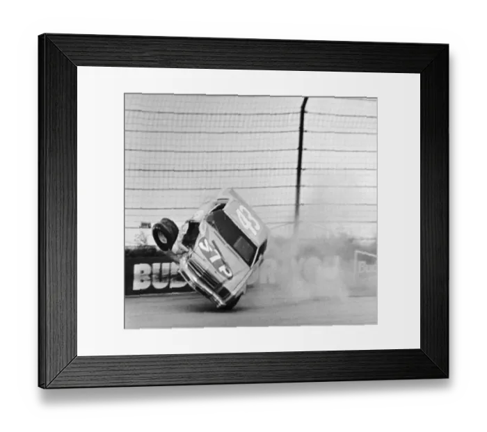 Framed Print : Richard Petty Crashing at Coca Cola 500 Framed Print : Richard Petty Crashing at Coca Cola 500