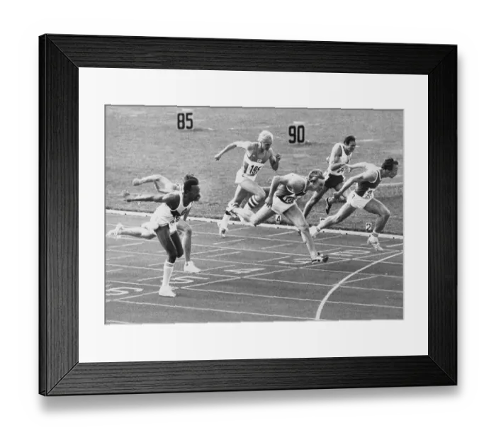 Framed Print : Finish of 110-Meter Hurdles