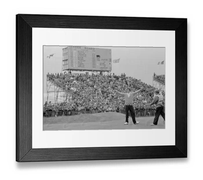 Framed Print : Golfer Tom Watson Raising Arms in Victory Framed Print : Golfer Tom Watson Raising Arms in Victory