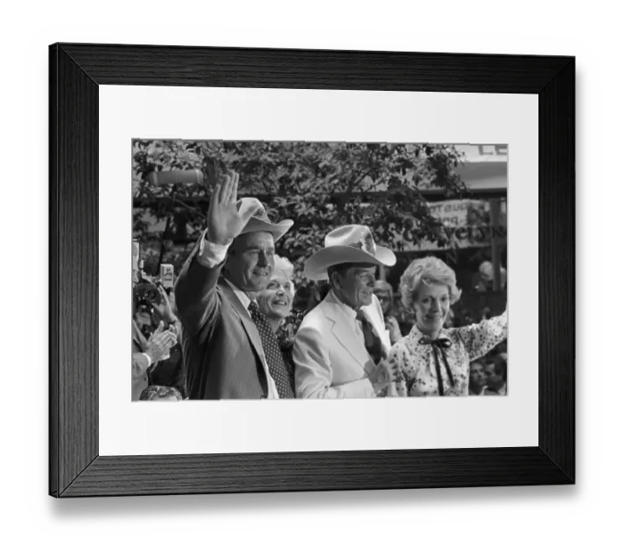 Framed Print : Ronald Reagan and George Bush Waving Framed Print : Ronald Reagan and George Bush Waving