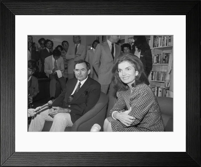 Framed Print : Portrait of Jacqueline Kennedy Onassis with Patrick Hemingway