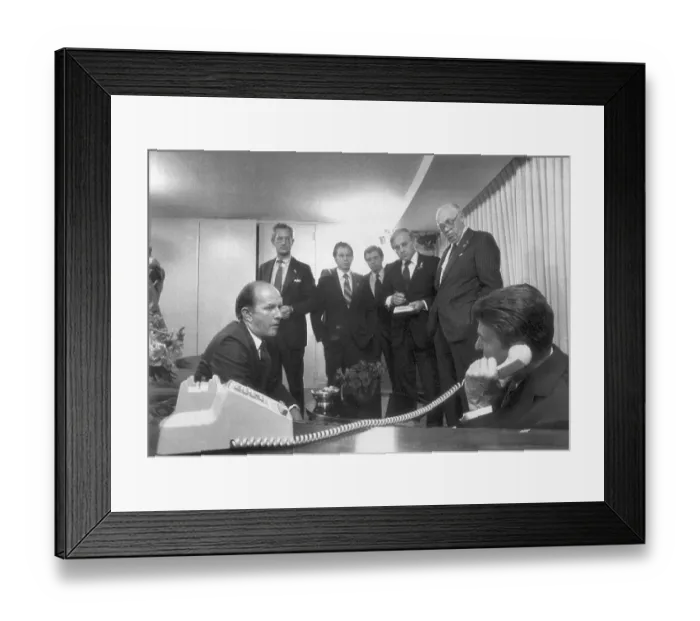 Framed Print : Ronald Reagan Talking on the Telephone
