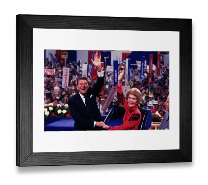 Framed Print : Ronald and Nancy Reagan Waving Framed Print : Ronald and Nancy Reagan Waving