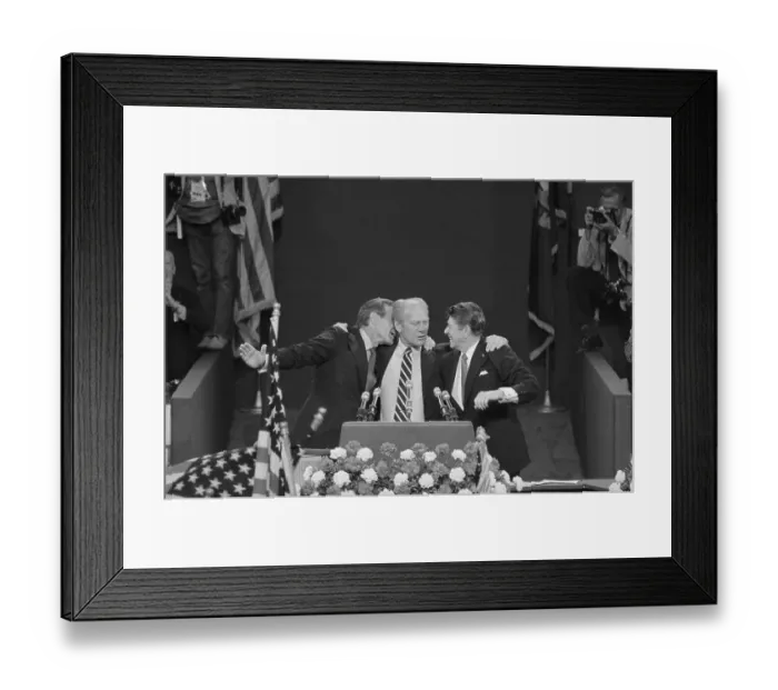 Framed Print : Reagan, Ford and Bush Share a Secret Framed Print : Reagan, Ford and Bush Share a Secret
