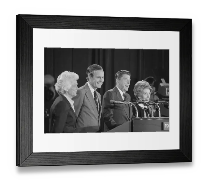 Framed Print : Ronald Reagan and George Bush with their Wives Framed Print : Ronald Reagan and George Bush with their Wives
