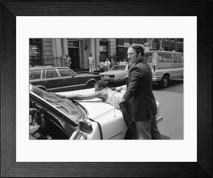 Framed Print : NYPD Officer Arresting Suspect