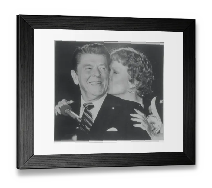 Framed Print : Daughter Kissing Ronald Reagan Framed Print : Daughter Kissing Ronald Reagan