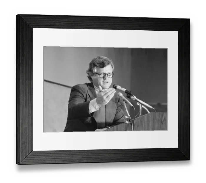Framed Print : Edward Kennedy Gestures at Microphone Framed Print : Edward Kennedy Gestures at Microphone