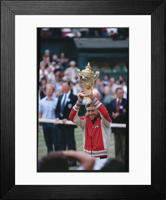Framed Print : Bjorn Borg Raising Trophy Framed Print : Bjorn Borg Raising Trophy