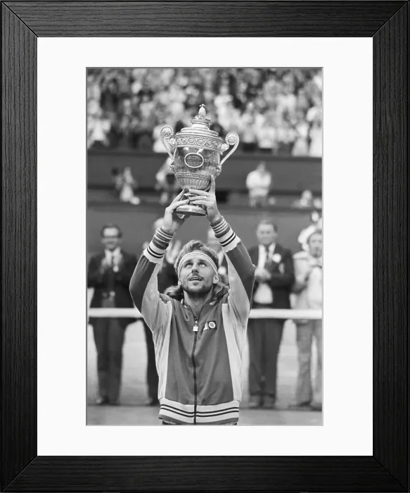 Framed Print : Bjorn Borg Holding Winning Cup Framed Print : Bjorn Borg Holding Winning Cup