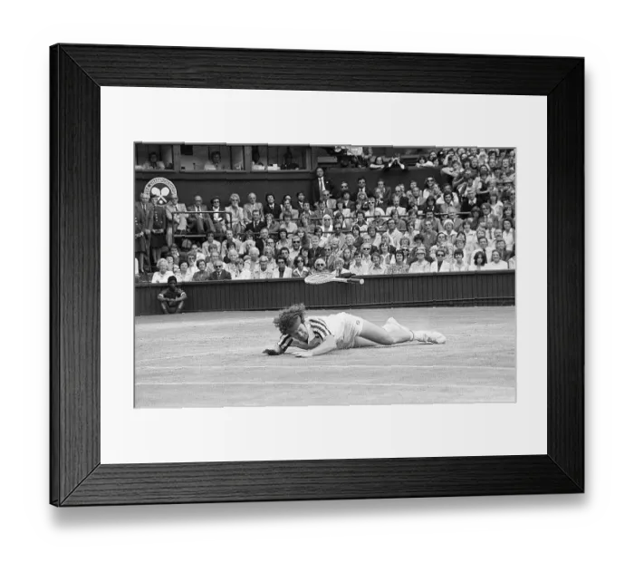Framed Print : John McEnroe Falls at Wimbeldon Framed Print : John McEnroe Falls at Wimbeldon