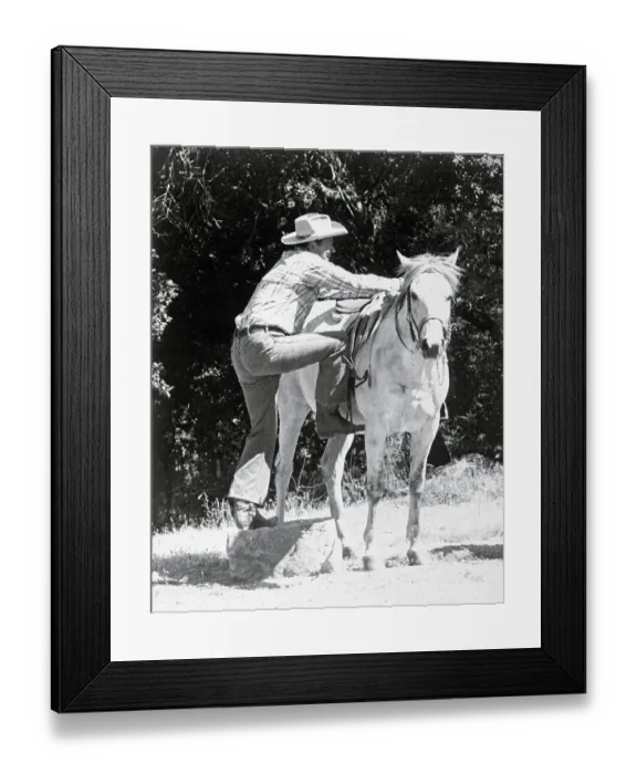 Framed Print : Ronald Reagan Mounting Horse Framed Print : Ronald Reagan Mounting Horse