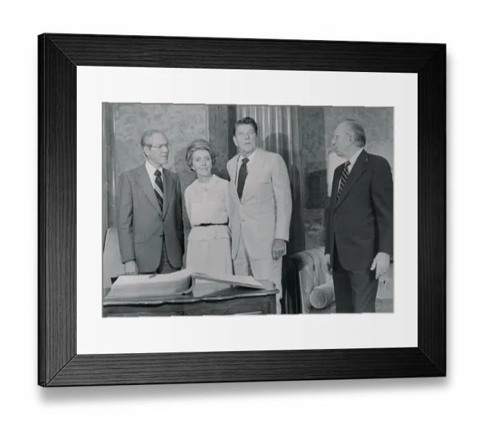 Framed Print : Ronald and Nancy Reagan with Mormon Representatives Framed Print : Ronald and Nancy Reagan with Mormon Representatives
