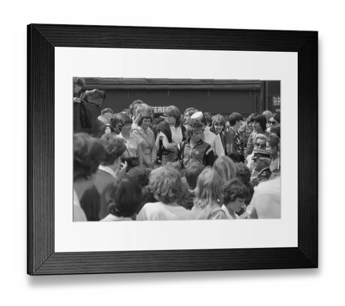 Framed Print : John McEnroe surrounded by spectators Framed Print : John McEnroe surrounded by spectators
