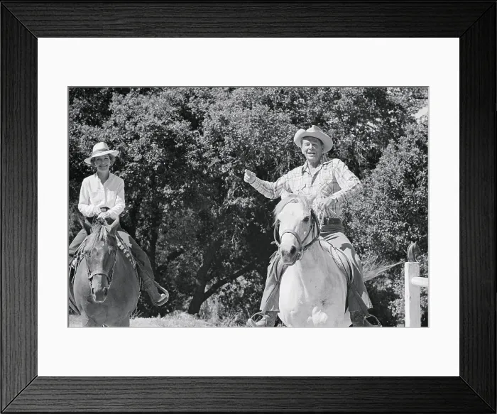 Framed Print : Ronald Reagan and Wife Riding Horses Framed Print : Ronald Reagan and Wife Riding Horses