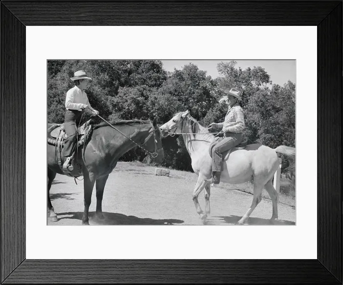 Framed Print : Ronald Reagan and Wife on Horses Framed Print : Ronald Reagan and Wife on Horses