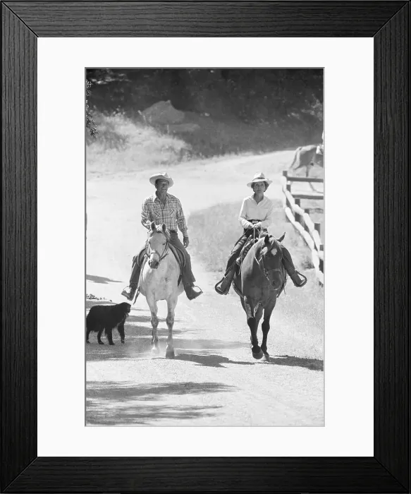 Framed Print : Ronald And Nancy Reagan On Horses Framed Print : Ronald And Nancy Reagan On Horses