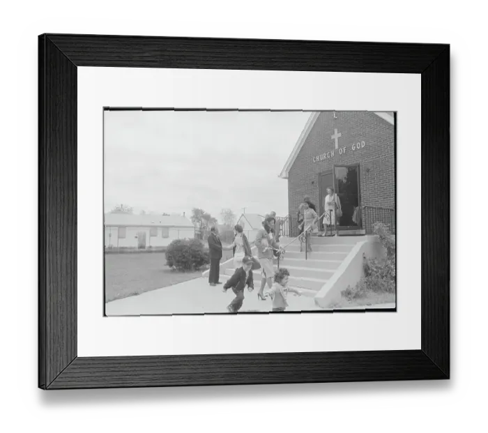 Framed Print : Pastor Greeting Church Members