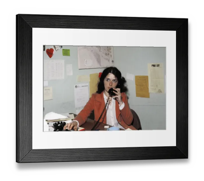 Framed Print : Lois Gibbs on Telephone