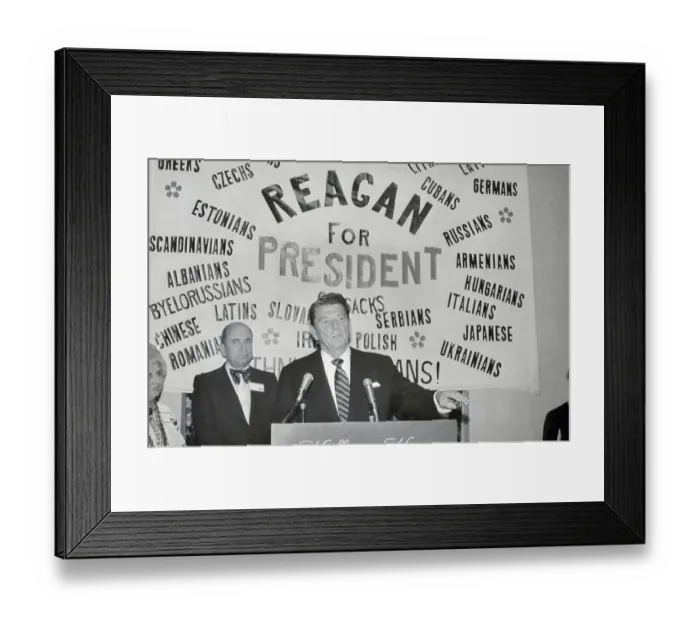 Framed Print : Ronald Reagan Speaking at Reception Framed Print : Ronald Reagan Speaking at Reception