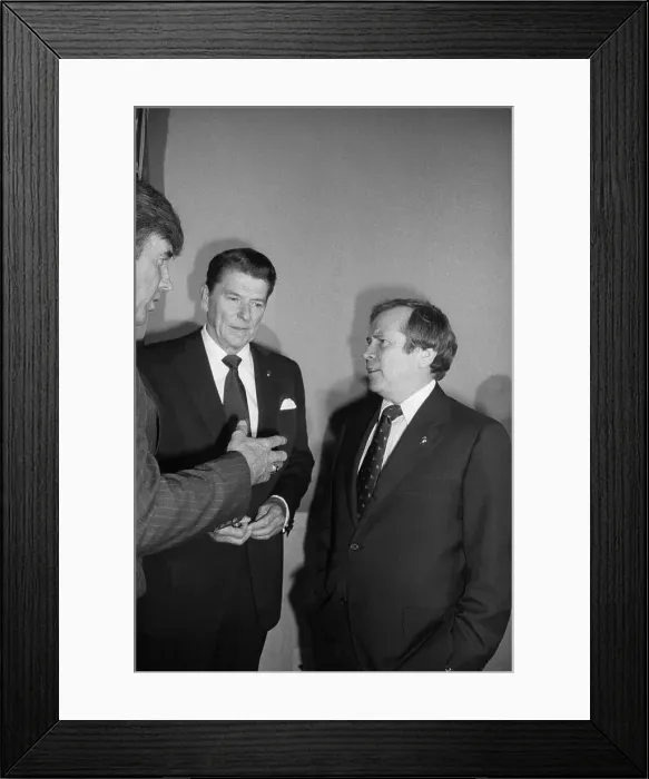Framed Print : Ronald Reagan Conversing with Howard Baker Framed Print : Ronald Reagan Conversing with Howard Baker