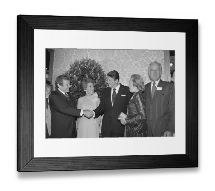 Framed Print : Ronald and Nancy Reagan Greeting Howard Baker