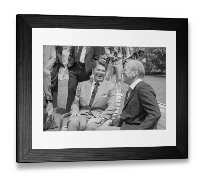 Framed Print : Ronald Reagan and Gerald Ford in Jovial Moods Framed Print : Ronald Reagan and Gerald Ford in Jovial Moods