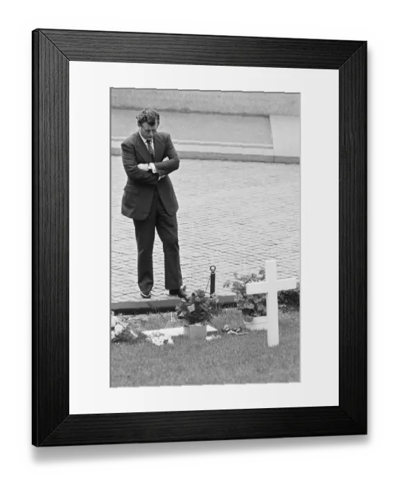 Framed Print : Edward Kennedy At His Brother'S Grave