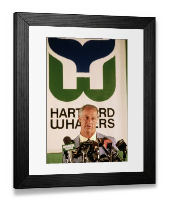 Framed Print : Gordon Howe Speaking at Press Conference Framed Print : Gordon Howe Speaking at Press Conference