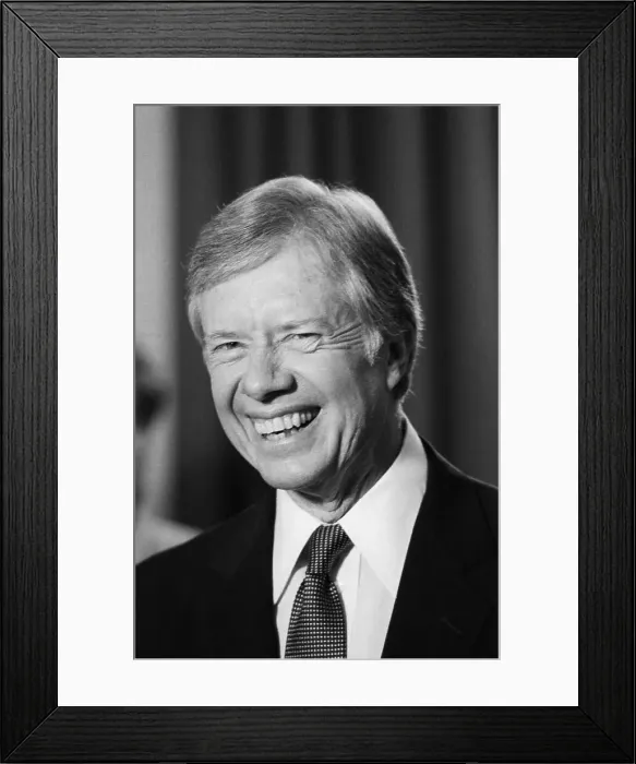 Framed Print : Jimmy Carter Laughs at Press Meeting Framed Print : Jimmy Carter Laughs at Press Meeting