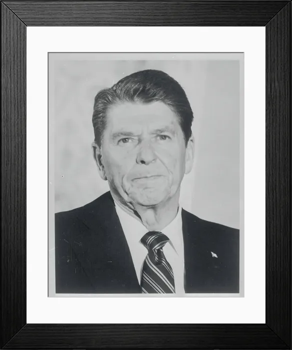 Framed Print : Portrait of Ronald Reagan Smiling Framed Print : Portrait of Ronald Reagan Smiling
