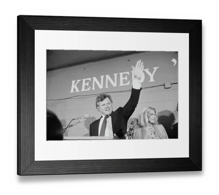 Framed Print : Ted Kennedy Greeting Primary Supporters with Wife Joan Framed Print : Ted Kennedy Greeting Primary Supporters with Wife Joan