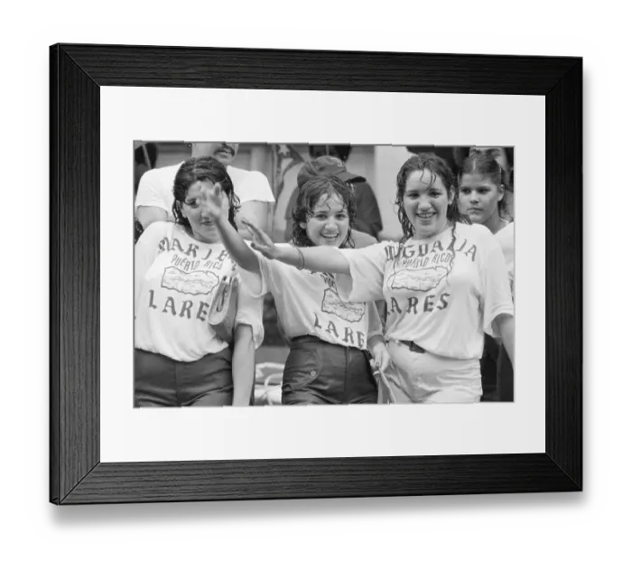 Framed Print : Smiling Girls At Puerto Rican Parade Framed Print : Smiling Girls At Puerto Rican Parade