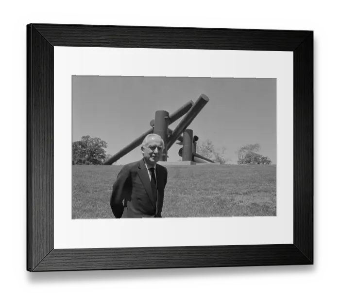 Framed Print : Alexander Liberman Standing Outside Framed Print : Alexander Liberman Standing Outside