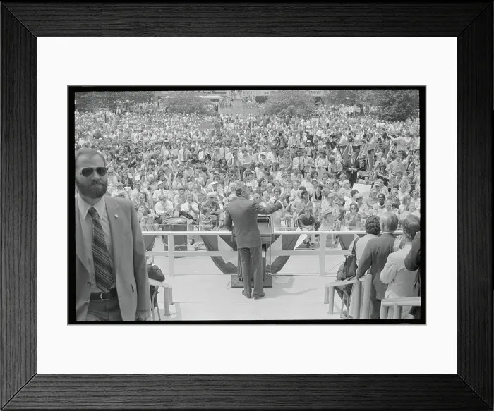 Framed Print : Ronald Reagan Addressing a Rally Framed Print : Ronald Reagan Addressing a Rally
