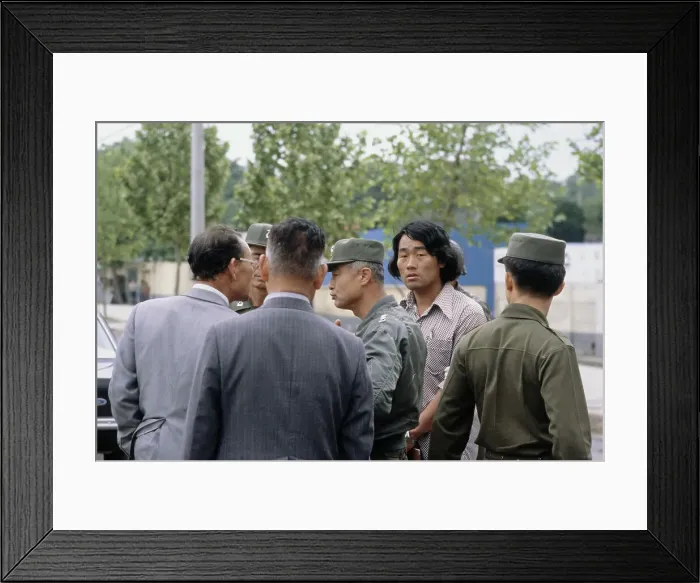 Framed Print : Military Commander Meeting With Citizens Framed Print : Military Commander Meeting With Citizens
